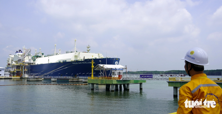 Tàu chở khí LNG nhập khẩu vào kho cảng LNG Thị Vải của PV Gas tháng 7-2023 - Ảnh: ĐÔNG HÀ