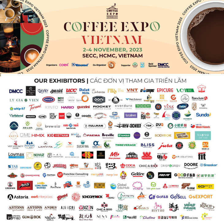 Coffee Expo 2023 quy tụ 250 thương hiệu cà phê, trà, bánh ngọt - Ảnh 2.