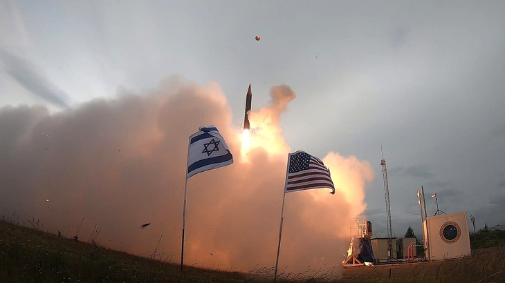 Thử nghiệm hệ thống tên lửa tên lửa Arrow 3 (Israel và Mỹ) ngày 28-7-2019 - Ảnh: Bộ Quốc phòng Israel