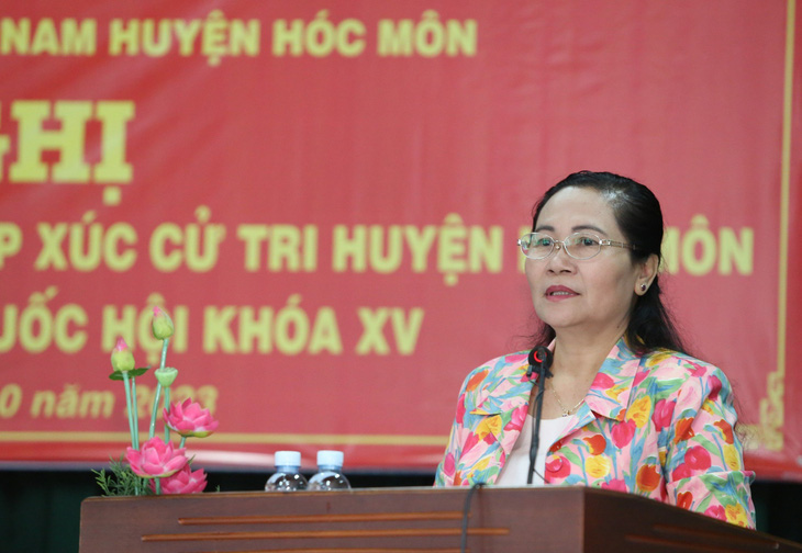 Chủ tịch HĐND TP.HCM Nguyễn Thị Lệ chia sẻ tại buổi tiếp xúc - Ảnh: CTV