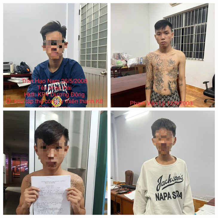 Nhóm cướp nhí ở Phú Quốc bị công an bắt giữ - Ảnh: Công an cung cấp