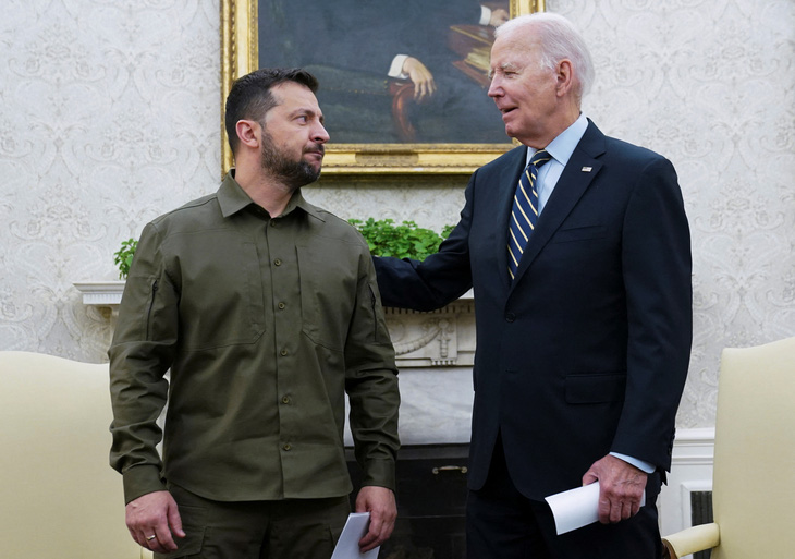 Ông Biden gặp ông Zelensky ở Nhà Trắng ngày 21-9 - Ảnh: REUTERS