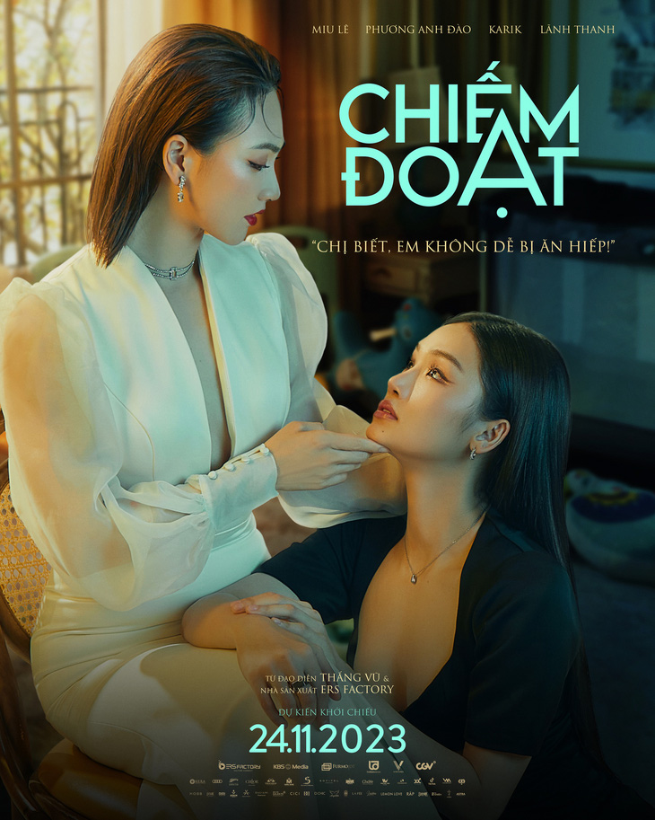 Teaser Poster mới của Chiếm Đoạt gây tò mò về mối quan hệ thực sự giữa hai nhân vật của Phương Anh Đào - Miu Lê