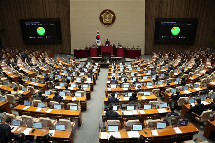 Toàn cảnh một phiên họp Quốc hội Hàn Quốc tại thủ đô Seoul - Ảnh: Yonhap