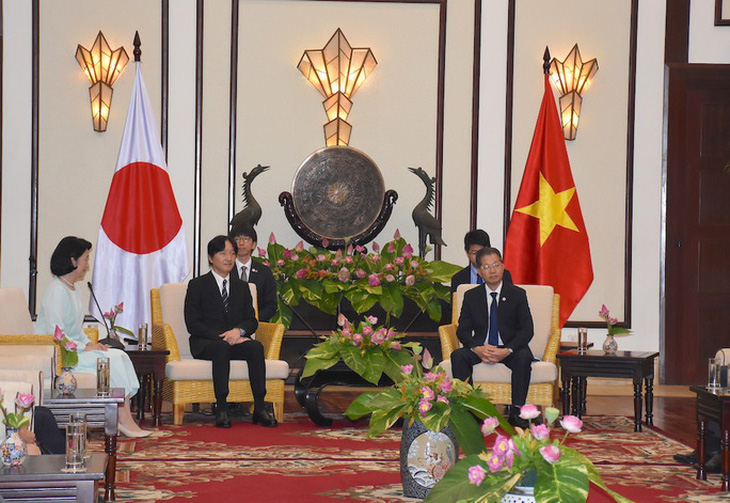 Bí thư Thành ủy Đà Nẵng Nguyễn Văn Quảng đón tiếp Hoàng thái tử Nhật Bản trong chuyến thăm Đà Nẵng tháng 9-2023 - Ảnh: FAD