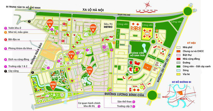 Bản đồ dự án Khu đô thị An Phú- An Khánh do Công ty HDTC làm chủ đầu tư- Ảnh: M.A.P