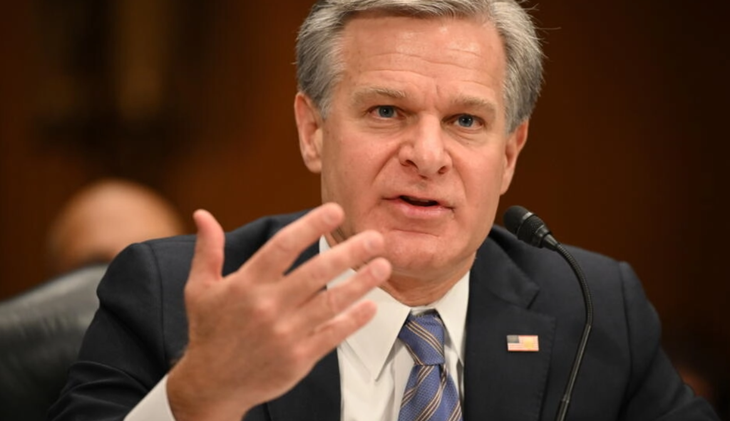 Giám đốc Cục Điều tra liên bang Mỹ (FBI) Christopher Wray - Ảnh: AFP