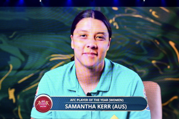 Nữ tuyển thủ Úc Samantha Kerr đoạt danh hiệu &quot;Cầu thủ nữ xuất sắc nhất&quot; - Ảnh: AFC