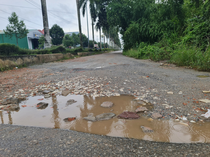 Không giải tỏa được bụi tre, 40m đường Trường Chinh đoạn qua nhà ông Nga nhếch nhác, cản trở lưu thông 