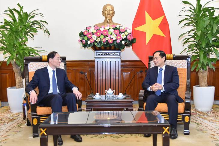 Bộ trưởng Ngoại giao Bùi Thanh Sơn tiếp Thứ trưởng Ngoại giao Trung Quốc Tôn Vệ Đông - Ảnh: Bộ Ngoại giao cung cấp