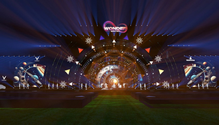 Sân khấu Siêu nhạc hội 8Wonder Winter Festival tại Phú Quốc ngày 16-12 - Ảnh: Đ.H