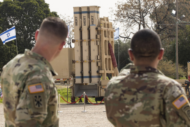 Hệ thống tên lửa phòng không David's Sling trong một cuộc huấn luyện chung giữa Mỹ và Israel năm 2018 - Ảnh: AFP