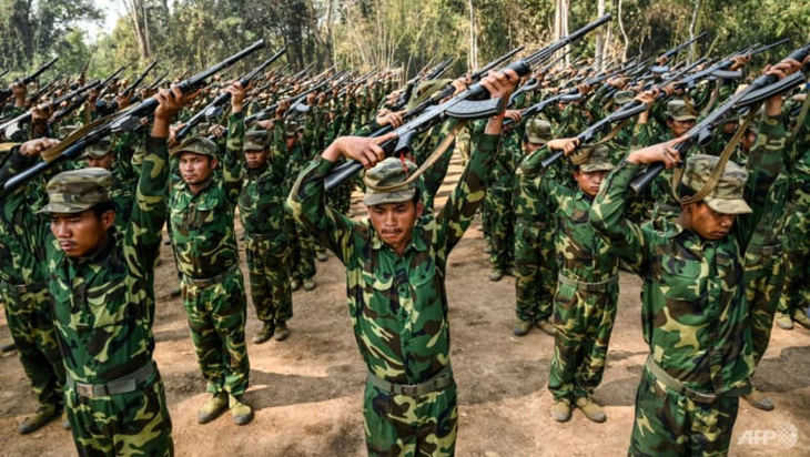 Quân đội Giải phóng quốc gia Ta'ang (TNLA) và các nhóm vũ trang dân tộc khác đang chiến đấu với quân đội Myanmar - Ảnh: AFP