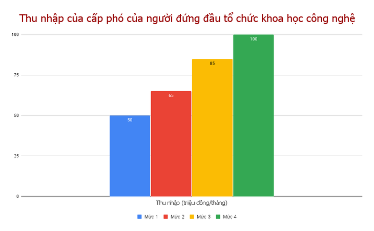 4 mức thu nhập của cấp phó của người đứng đầu tổ chức khoa học, công nghệ do TP.HCM thành lập - Đồ họa: TRỌNG NHÂN