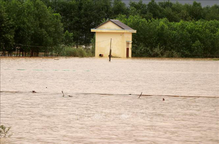 Khu vực phường Đông Thanh, TP Đông Hà, Quảng Trị bị ngập lụt do mưa lớn - Ảnh: TTXVN