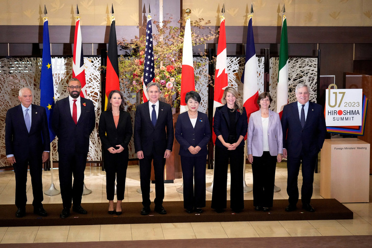 Ngoại trưởng các nước G7 họp tại Tokyo, Nhật Bản, ngày 8-11-2023 - Ảnh: REUTERS