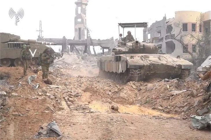 Xe tăng Merkava III chiến đấu ở Gaza - Ảnh: IDF