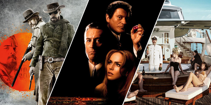 Một số phim dài trên 3 tiếng (từ trái qua): Django Unchained, Casino, Triangle of Sadness