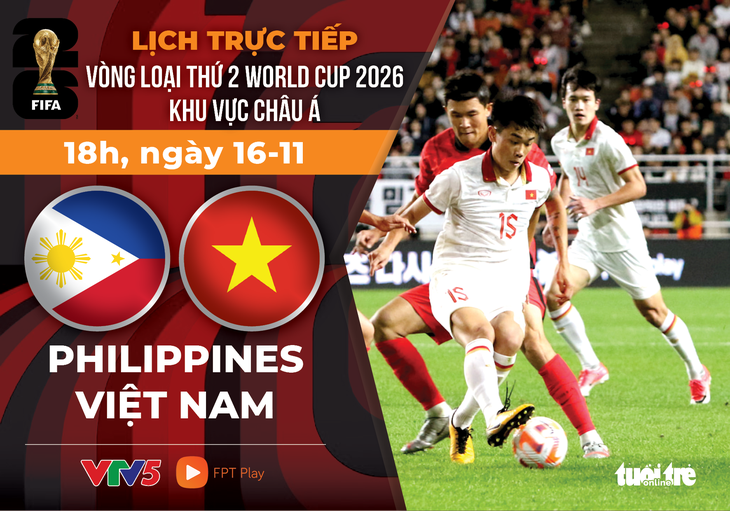 Lịch trực tiếp tuyển Việt Nam đấu Philippines ở vòng loại World Cup 2026 - Đồ họa: AN BÌNH