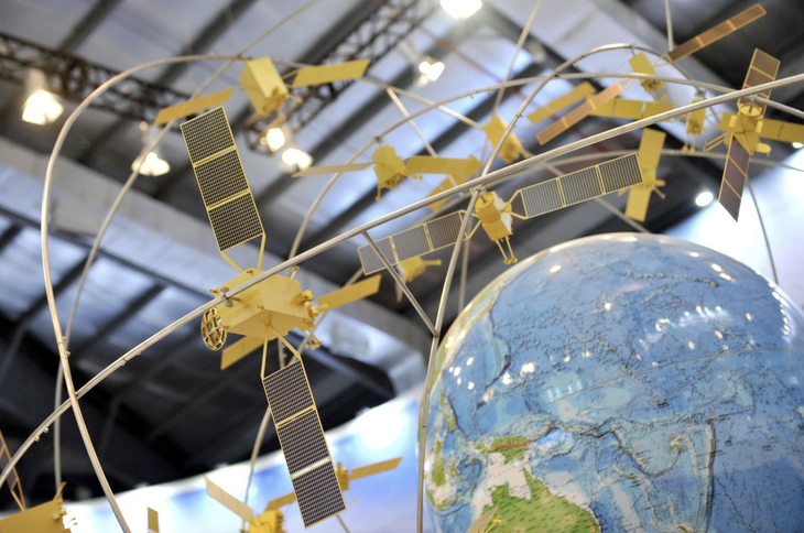 Mô hình hệ thống định vị vệ tinh Bắc Đẩu của Trung Quốc - Ảnh: TÂN HOA XÃ