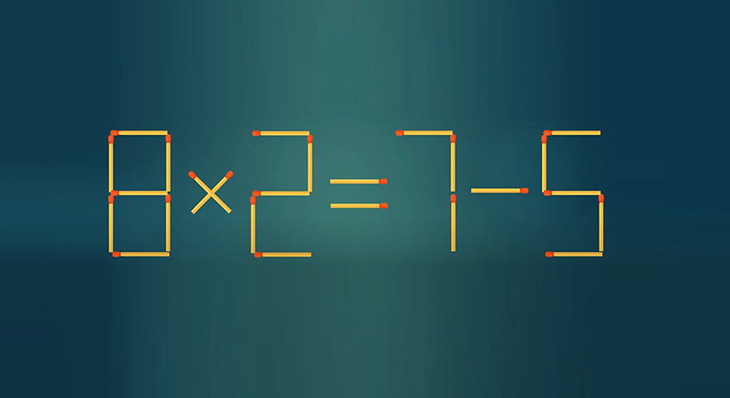 Thử tài IQ: Di chuyển một que diêm để 8x2=7-5 thành phép tính đúng - Ảnh 1.