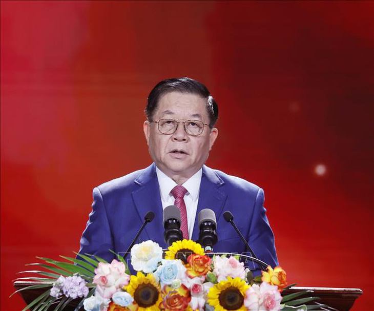 Ông Nguyễn Trọng Nghĩa, bí thư Trung ương Đảng, trưởng Ban Tuyên giáo Trung ương, phát biểu tại chương trình - Ảnh: Thống Nhất/TTXVN