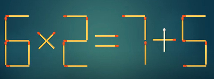 Thử tài IQ: Di chuyển một que diêm để 8x2=7-5 thành phép tính đúng - Ảnh 1.