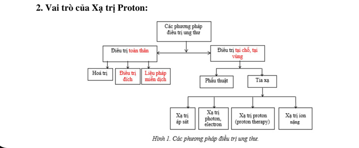 Vai trò của xạ trị proton - đồ họa do ông Nguyễn Tri Thức cung cấp