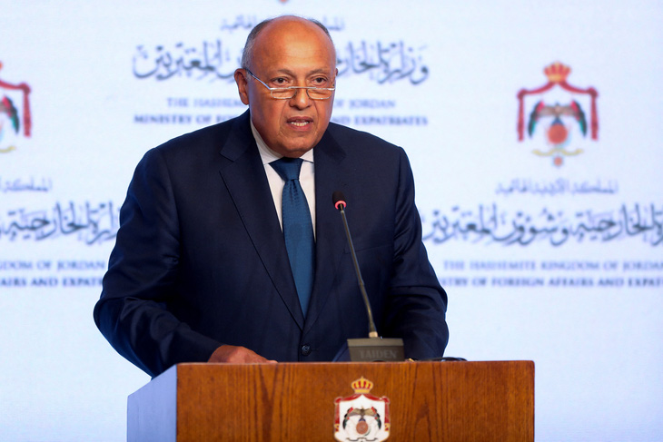 Ngoại trưởng Ai Cập Sameh Shoukry - Ảnh: REUTERS