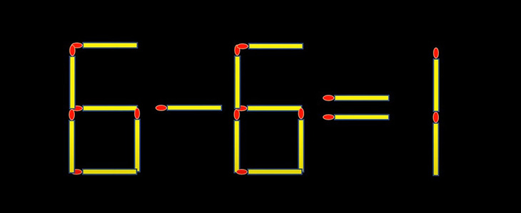 Thử tài IQ: Di chuyển một que diêm để 6-6=1 thành phép tính đúng- Ảnh 1.