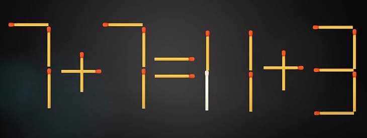 Thử tài IQ: Di chuyển một que diêm để 1-2=5-4 thành phép tính đúng - Ảnh 1.