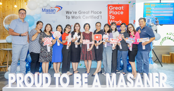 Nhân viên Masan Consumer Holdings vui mừng đón chứng nhận Great Place To Work.