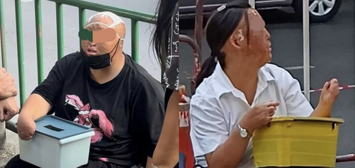 Cảnh sát Thái Lan đã bắt một số công dân Trung Quốc tàn tật, hành nghề ăn xin, nghi thuộc đường dây buôn người - Ảnh: BANGKOK POST