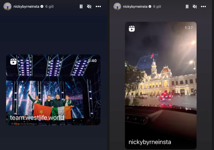 Thành viên Nicky Byrne của Westlife đăng video về đêm diễn 21-11 tại TP.HCM lên Instagram 