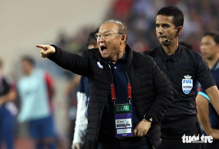 HLV Park Hang Seo khi dẫn dắt đội tuyển Việt Nam ở AFF Cup 2022 - Ảnh: N.K