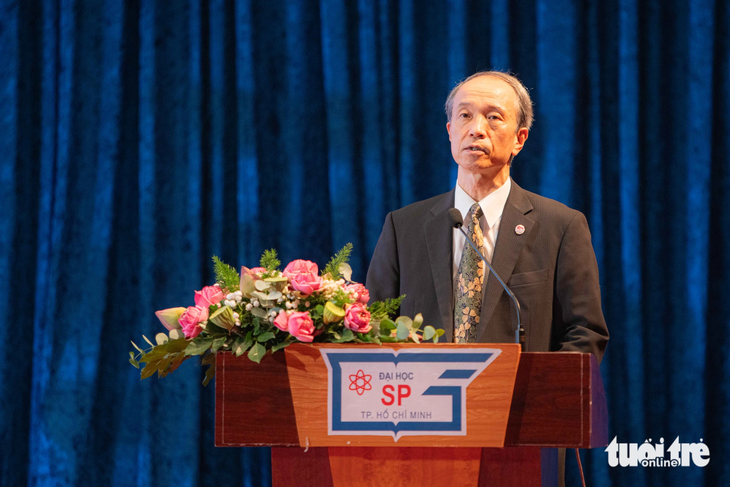 Tổng lãnh sự Nhật Bản tại TP.HCM Ono Masuo phát biểu tại buổi lễ - Ảnh: NGỌC ĐỨC