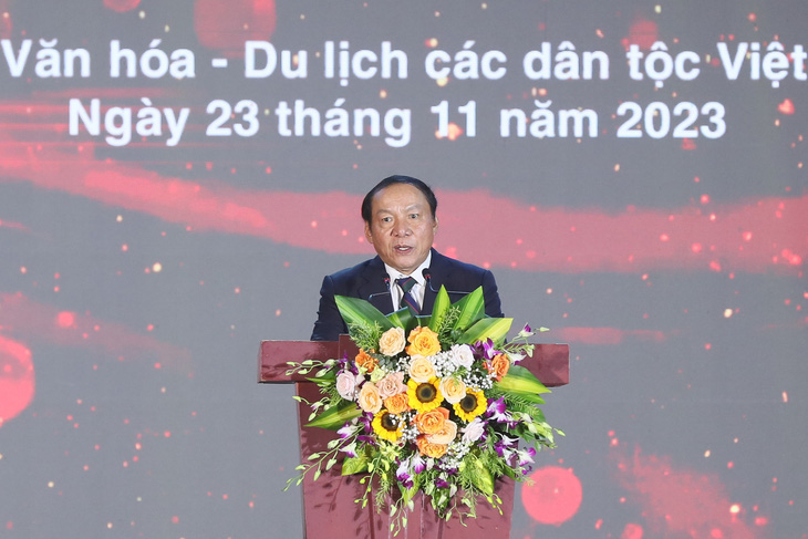 Bộ trưởng Nguyễn Văn Hùng phát biểu tại sự kiện - Ảnh: QUANG VINH