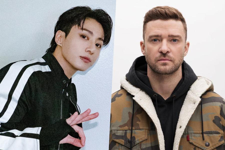 Jungkook (trái) và Justin Timberlake bắt tay làm mới ca khúc 3D - Ảnh: Soompi