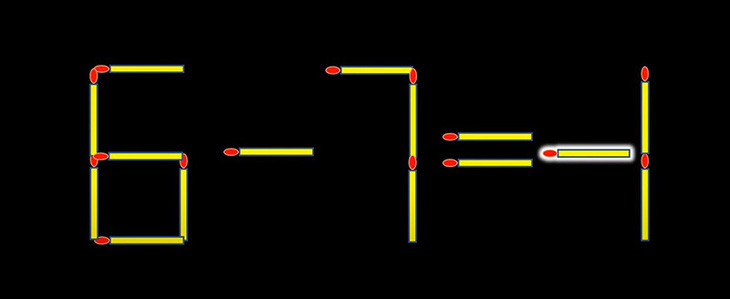 Thử tài IQ: Di chuyển một que diêm để 6+7=1 thành phép tính đúng- Ảnh 2.