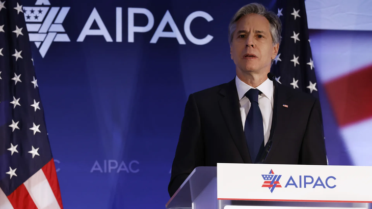 Bộ trưởng Ngoại giao Mỹ Anthony Blinken trong một sự kiện của AIPAC. Ảnh: Axios
