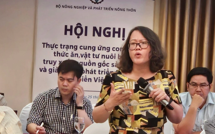 Bà Nguyễn Thị Trang Nhung phát biểu tại hội nghị - Ảnh: MINH CHIẾN