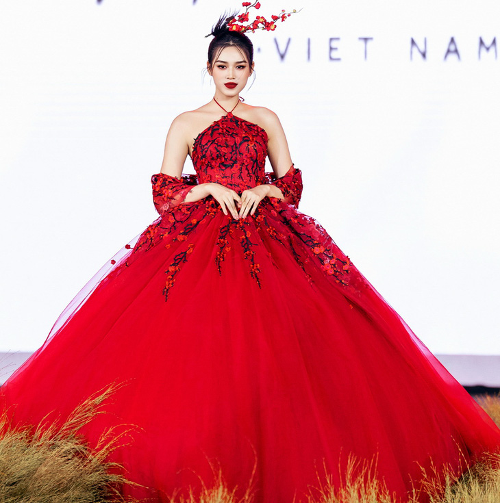 Hoa hậu Đỗ Thị Hà diện thiết kế của Nguyễn Minh Công - Ảnh: NVCC