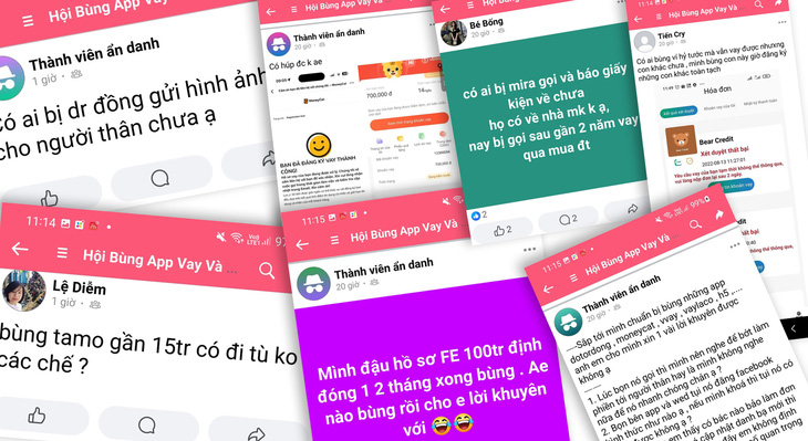 Hội nhóm bùng nợ trên Facebook - Ảnh: A.H. chụp lại