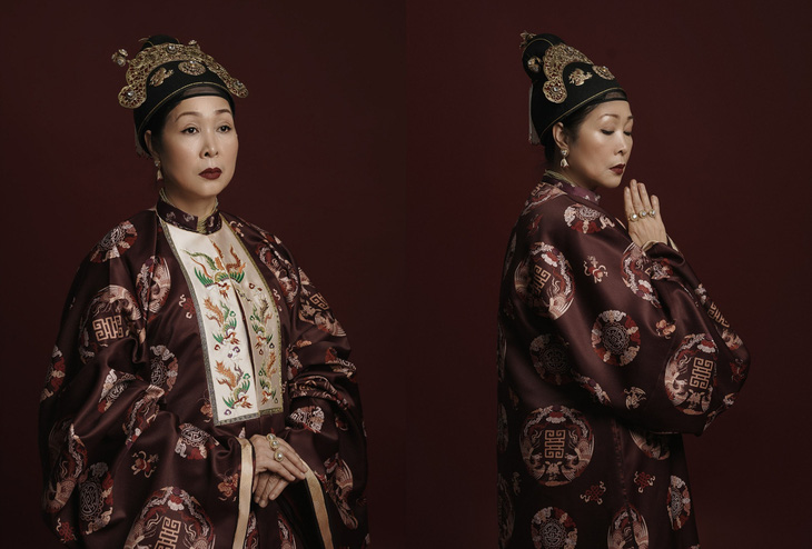 Nghệ sĩ Hồng Vân trong bộ ảnh phỏng dựng trang phục của mệnh phụ thời Nguyễn - Ảnh: Hoa Niên - Năm Tháng Tươi Đẹp