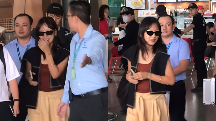 Lee Hyori (người đeo kính đen) tại sân bay vào trưa 3-11 - Ảnh chụp màn hình