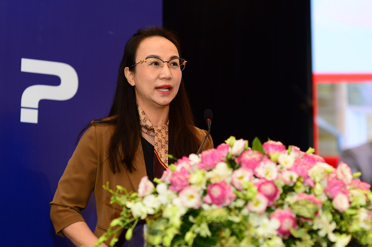 TS Lê Thị Hoàng Thanh, phó vụ trưởng Vụ Pháp luật dân sự - kinh tế (Bộ Tư pháp), chia sẻ tại hội thảo - Ảnh: QUANG ĐỊNH