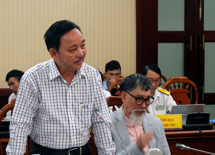 Ông Phạm Văn Triêm - chủ tịch Hiệp hội Doanh nghiệp nhỏ và vừa tỉnh Bà Rịa- Vũng Tàu - tại buổi đối thoại - Ảnh: ĐÔNG HÀ
