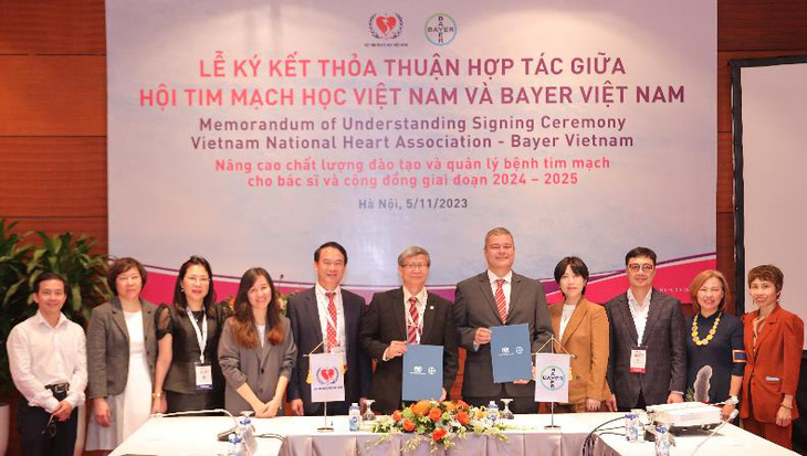 Bayer Việt Nam và Hội Tim mạch học Việt Nam hợp tác ‘Nâng cao chất lượng đào tạo và quản lý bệnh tim mạch cho bác sĩ và cộng đồng giai đoạn 2024 - 2025’ -  Ảnh: Nhật Minh