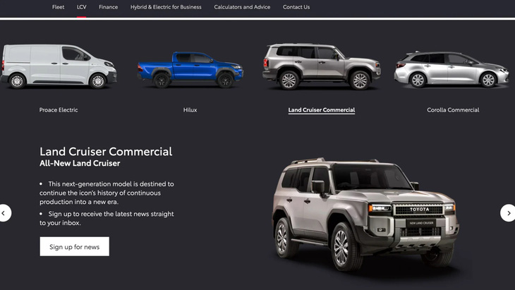 Land Cruiser Prado Commercial xuất hiện trên trang web của Toyota Anh - Ảnh: Drive