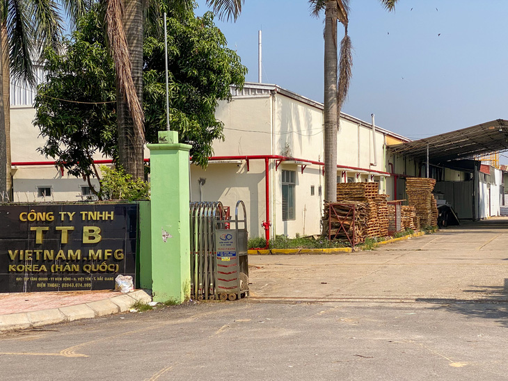 Công ty TNHH T.T.B Việt Nam MFG bị tố nợ lương công nhân ở Bắc Giang vắng bóng công nhân - Ảnh: HÀ QUÂN